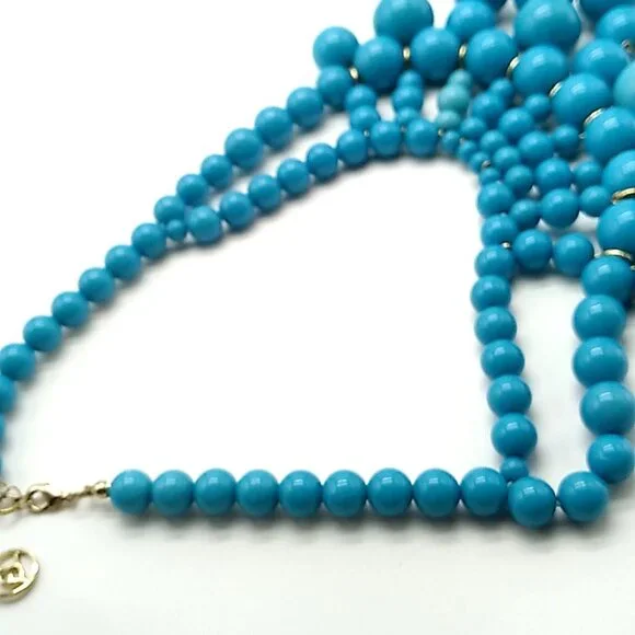 Erica Lyons Faux Turquoise Beaded Statement Necklace - Picture 11 of 12